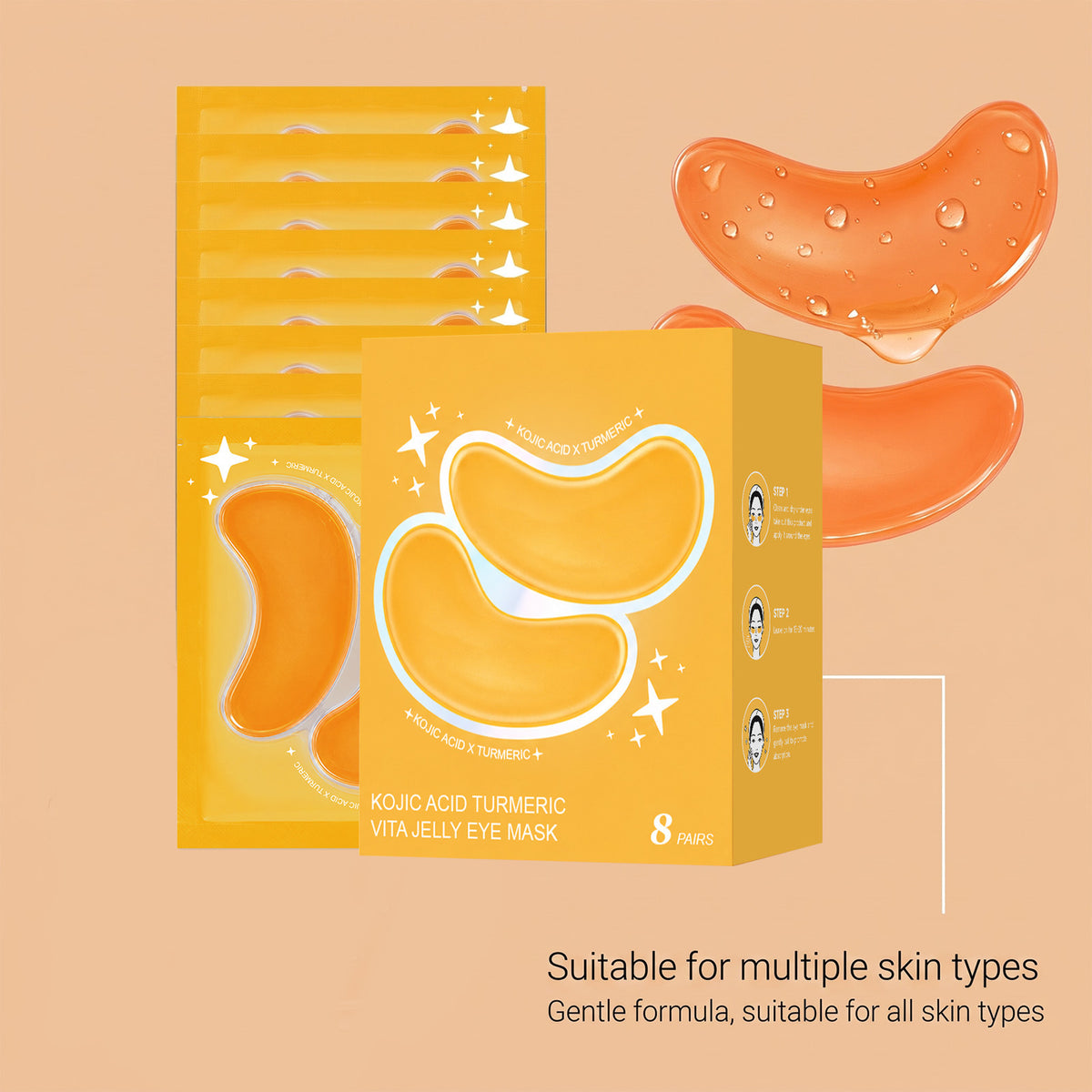Turmeric Vitamin Jelly Eye Masks – Hydrating & Refreshing Under-Eye Patches