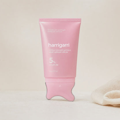 Harrigarri PDRN Collagen Gua Sha Neck Cream – For Firmer, Smoother-Looking Neck Skin