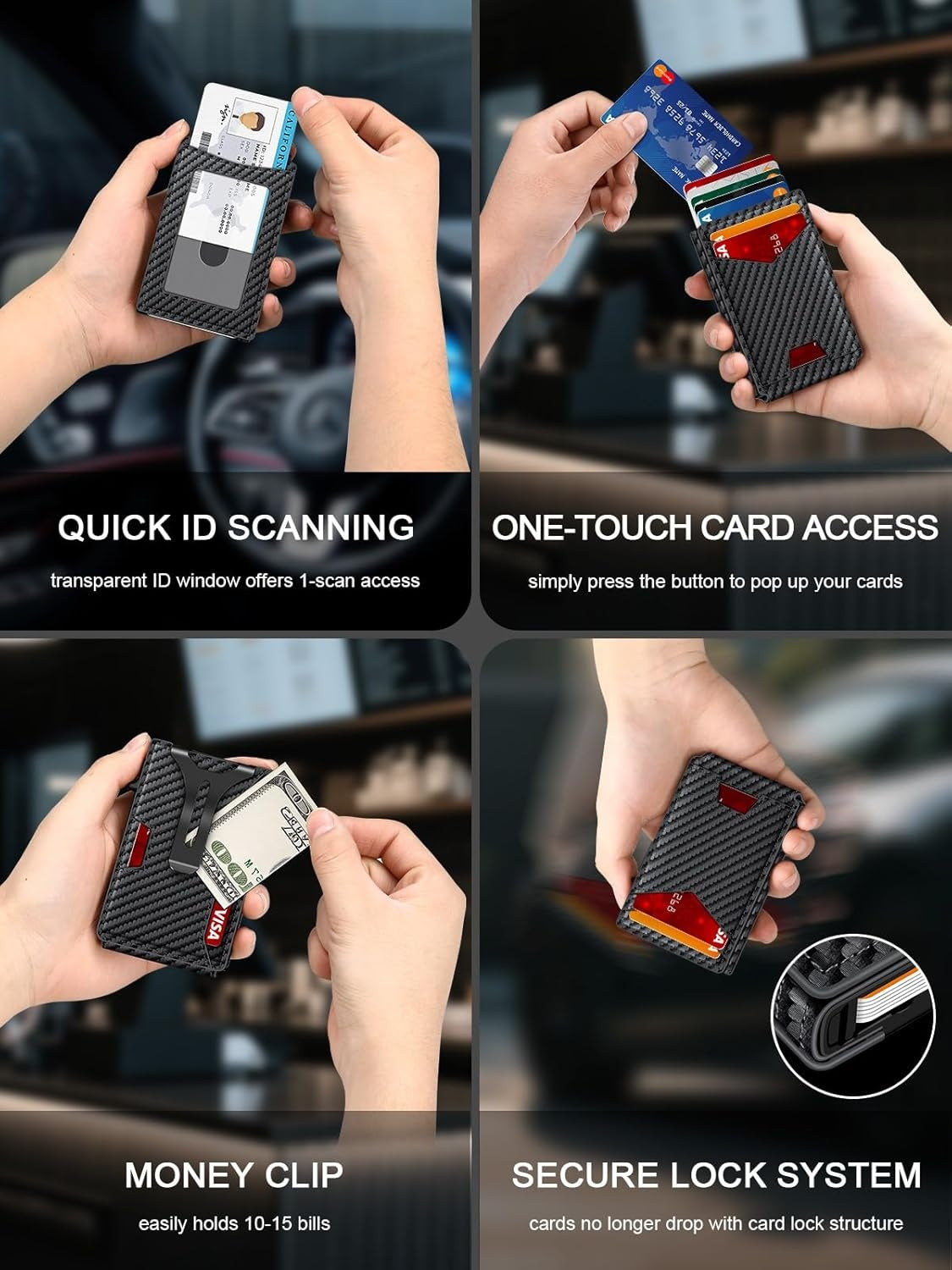 Harrigarri Smart Pop-Up Wallet — Quick Card Access, RFID Protection & Slim Everyday Carry