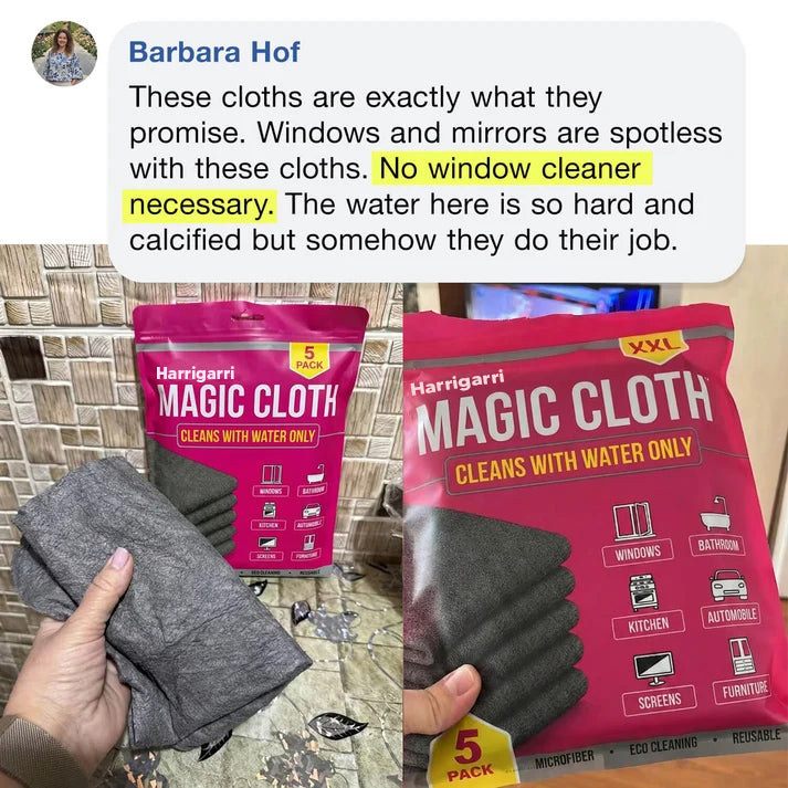 🎁 Buy 1 Get 1 FREE 🎁 Harrigarri Magic Cleaning Cloth (5-Pack) – Streak-Free Shine with Just Water