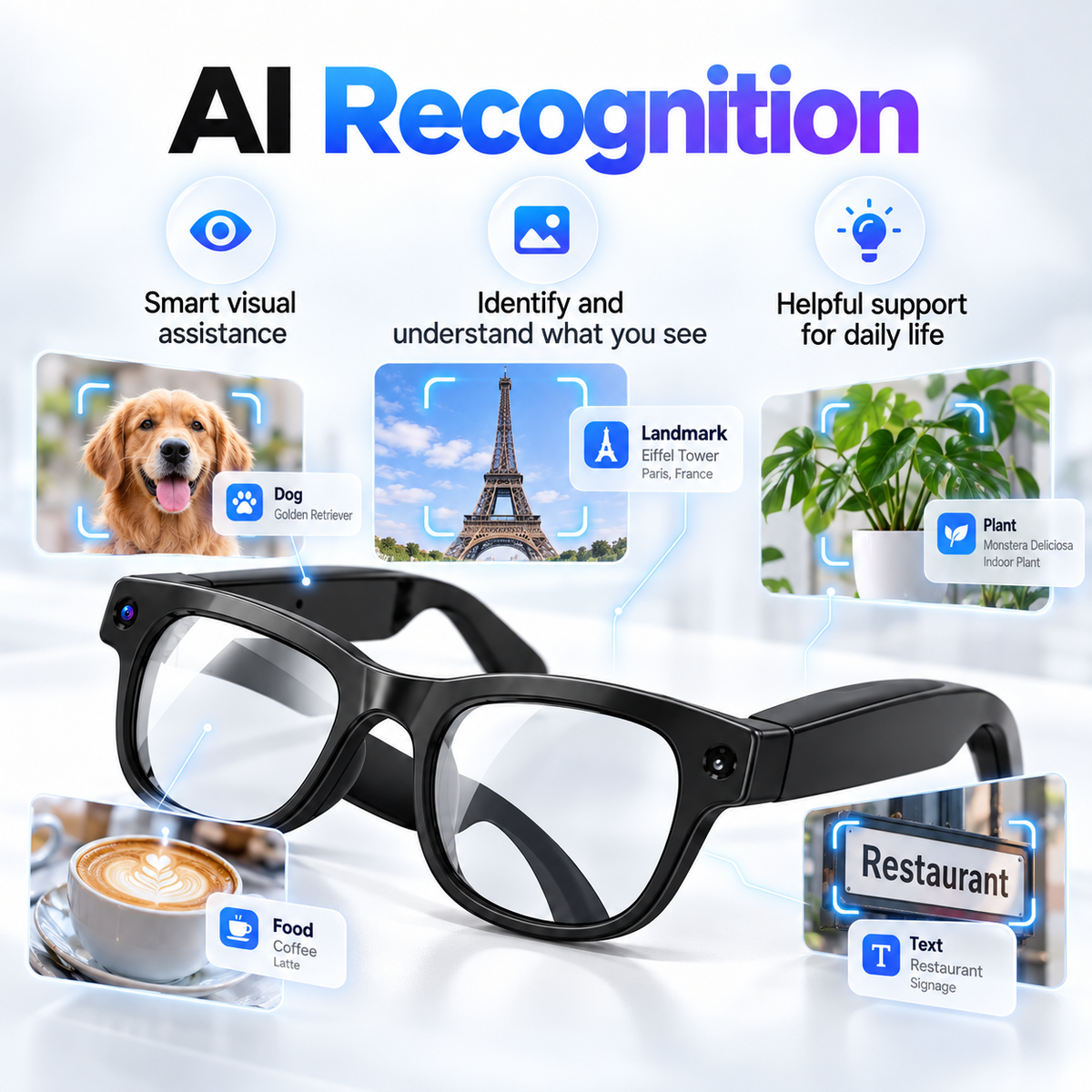 Harrigarri AIMB-G2 AI Smart Glasses – 8MP Camera & AI Translation