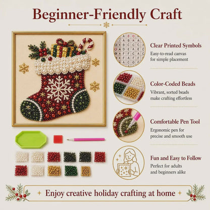 Christmas Pearl Diamond Painting Kit – Relaxing DIY Craft & Festive Home Decor