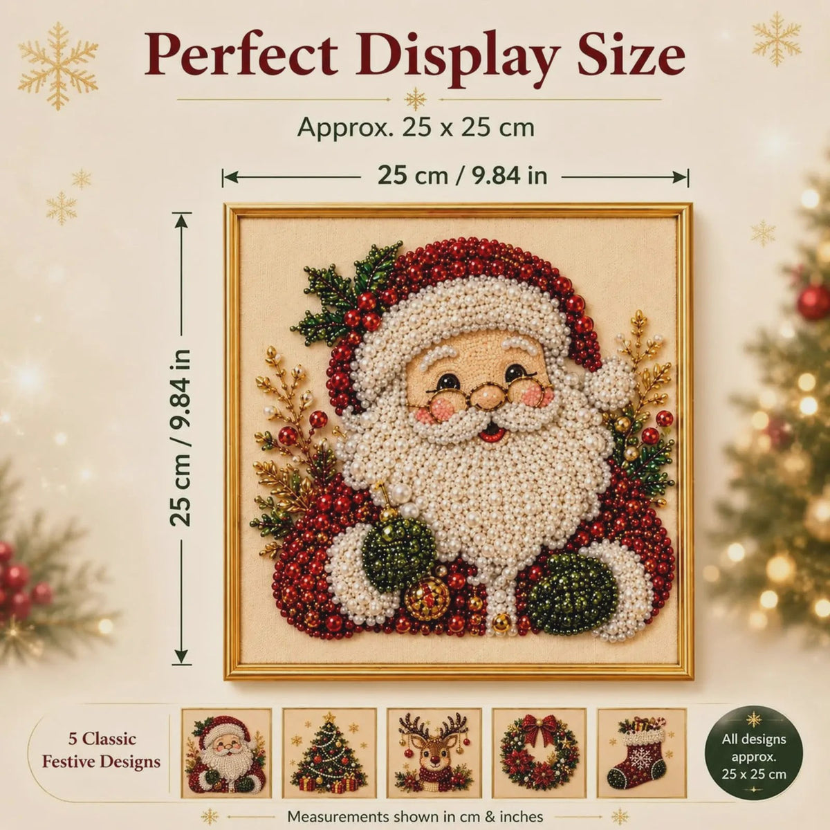 Christmas Pearl Diamond Painting Kit – Relaxing DIY Craft & Festive Home Decor