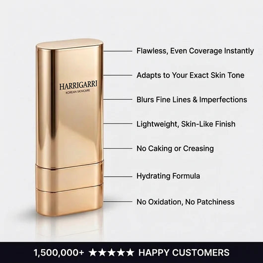 Harrigarri Ended Full Coverage Foundation Stick – Smooths, Blurs & Perfects for Up to 16 Hours